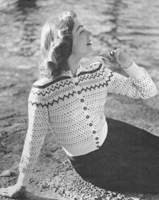 vintage fair isle knitting pattern from 1950s 