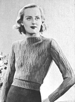 vintage ladies late 1930s jumper knitting pattern