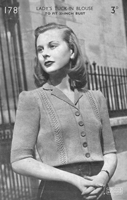 vintage ladies jumper knitting pattern from 1950s
