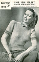 1940s Wartime Fair Isle Short Sleeve Jumper knitting pattern