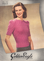 vintage golden eagle knitting pattern from 1940s no 775