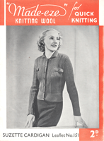 vintage ladies jumper knitting pattern from made-eze 152