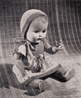 vintage doll knitting pattern to fit 15 inch doll