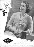 vintage ladies bed jacket knitting pattenr 1930s
