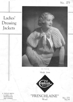 vintage ladies bed jacket knitting pattern 1930s