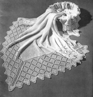 vintage baby shawl knitting pattern 1950