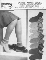 vintage ladies ankel socks knitting pattern 1940s