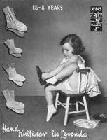 vintage childrens sock knitting pattern 1940s