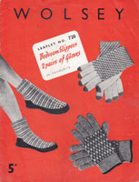 vintage fair isle slippers and glove knitting pattern for ladies 1940s