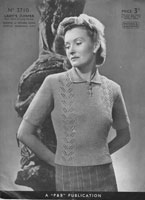 vintage ladies jumper 1940s patons knitting pattern