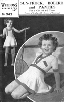 vintage girls sun suit knitting pattern from 1940s
