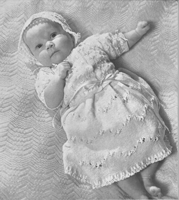vintage baby knitting pattern for a dress set 1950s