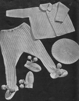 davids pram set knitting pattern from 1950s