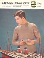 Great vintage man's turtle neck jumper knitting pattern