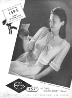 vintage ladies bed jacket knitting pattern from 1930s