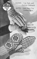 vintage ladies mittens and gloves in fair isle from 194s knitting pattern