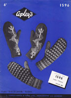 vintage ladies gloves fair isle knitting pattern 1940s