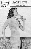 vintage ladies vest knitting patttern from 1940s vintage underwear