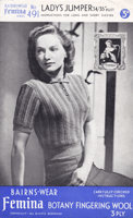 vintage ladies jumper knitting pattern 1940s