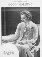 vintage 1930s ladies bed jacket knitting pattern