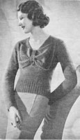 vintage ladies jumper knitting pattern from 1935