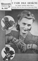 vintage ladies fair glove knitting patten 1940s