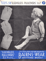 vintage little boys slip over tank top knitting pattern 3 to 4 years v neck 1930s
