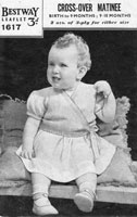 vintage crossover cardigan knitting pattern for baby from 1940s