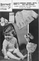 vintage baby knitting pattern from 1940s for matinee set