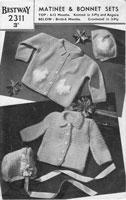 vintage baby 1940s knitting pattern for matinee sets