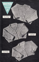 vintage baby knitting pattern from 1940s for baby cardigans