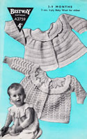 vintage baby knitting pattern from 1940s for matinee jackets