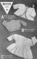 vintage baby knitting pattern from 1940s for matinee coats