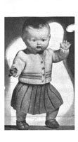 vintage doll knitting pattern for 17 inch baby doll from 1950s dress and skirt