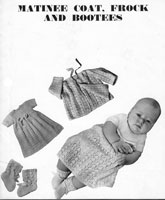vintage lbaby dress set knitting pattern from 1940s