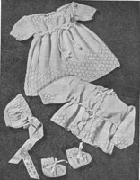 dress set for baby vintag knitting pattern 1940s