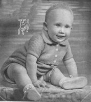 vintage baby knitting pattern for romper 1940s