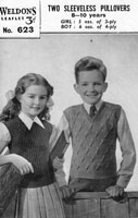 sleevless pullovers or tank tops for boys and girls 1940s