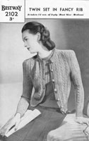 vintage ladies twinset bestway 1940s