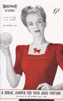 vintage zodiac fair isle knitting pattern betway 1940s