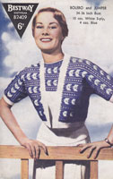 vintage ladies fair isle knitting pattern for jumper and bolero to match