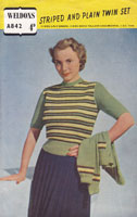 vintage ladies fair isle twinset 1940s