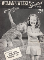 vintage womans weekly knitting pattern no 16 boys suit and girls jumper 1930s