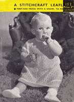 vintage baby dress and shawl knitting pattern 1940s
