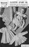vintage baby layette with very pretty dress knitting pattern 1940s