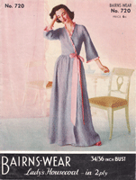vintage ladies dressing gown knitting pattern from 1930s