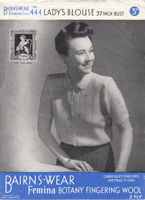 great ladies summer knitting pattern fro blouse from 1930s to fit 37 inch bust