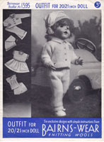 vintage toddler doll pedigree walker trouser set and dress set knitting pattern 1950s