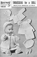 vintage baby doll knitting pattern for baby doll seet 1930s bestway 1031