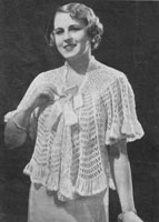vintage ladies crochet bed jacket pattern 1930s weldon 282